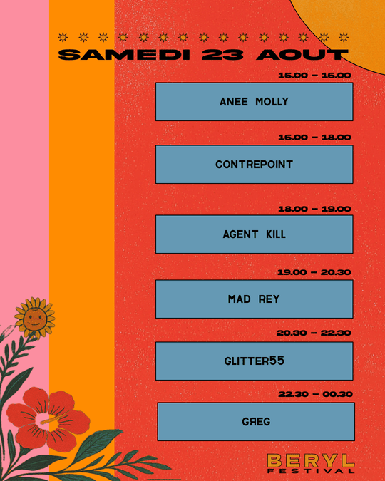 Programmation du samedi 23/08/2025